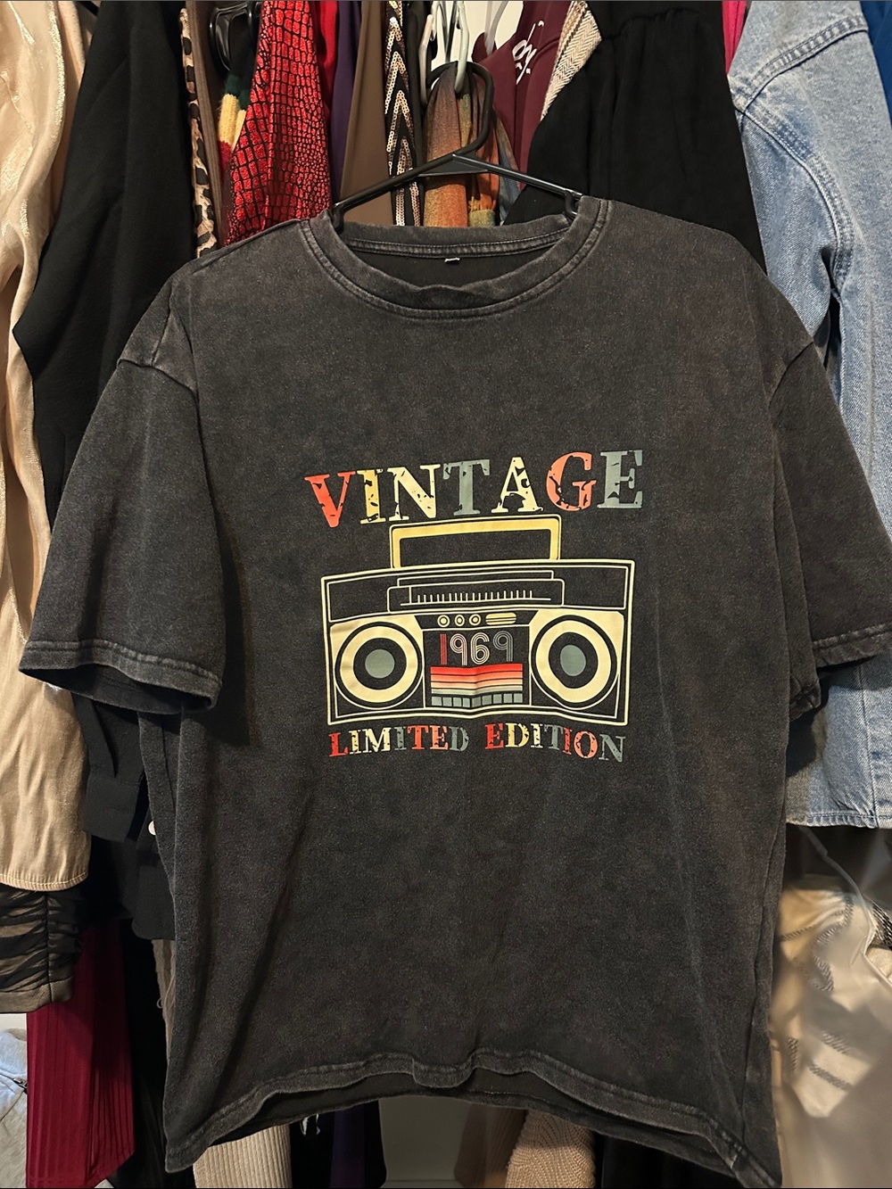 Vintage 'Limited Edition 1969' Graphic Tee - Black